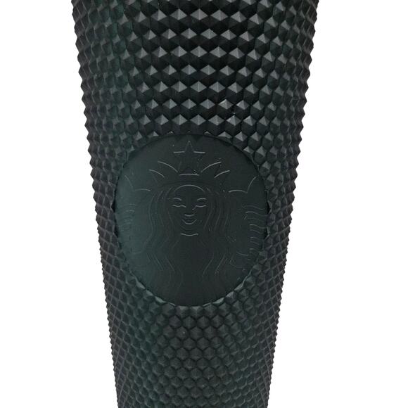 Starbucks 2022 Dark Green Soft Touch Matte Studded Venti 24 OZ Tumbler New - Picture 2 of 5